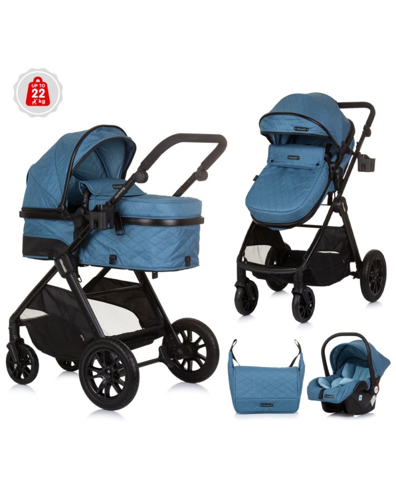 Poussette trio convertible HARMONY jusqu a 22 kg de poids Chipolino